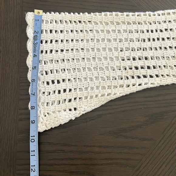 White crocheted cardigan with bell sleeves. Size S - Picture 10 of 10